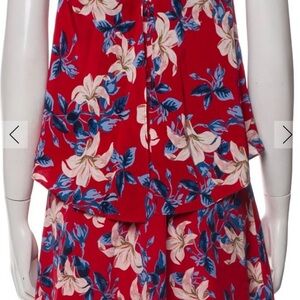 Floral Red and Blue Dress